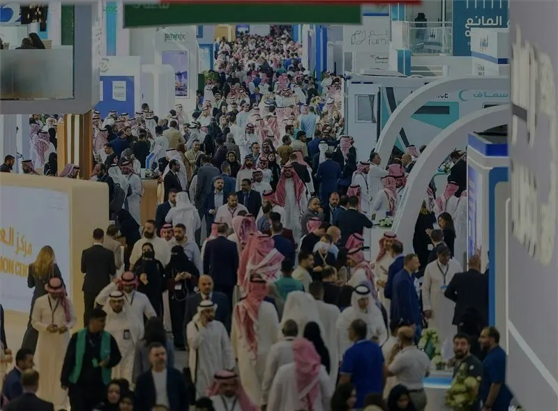 Exhibition floor at the Global Health Exhibition in Riyadh